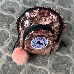 🌟✨Justice Rose Gold Sequin Kids Backpack✨🌟